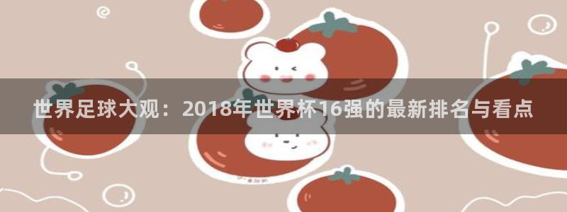 2006年世界杯冠军：世界足球大观：2018年世界杯16强的最新排名与看点
